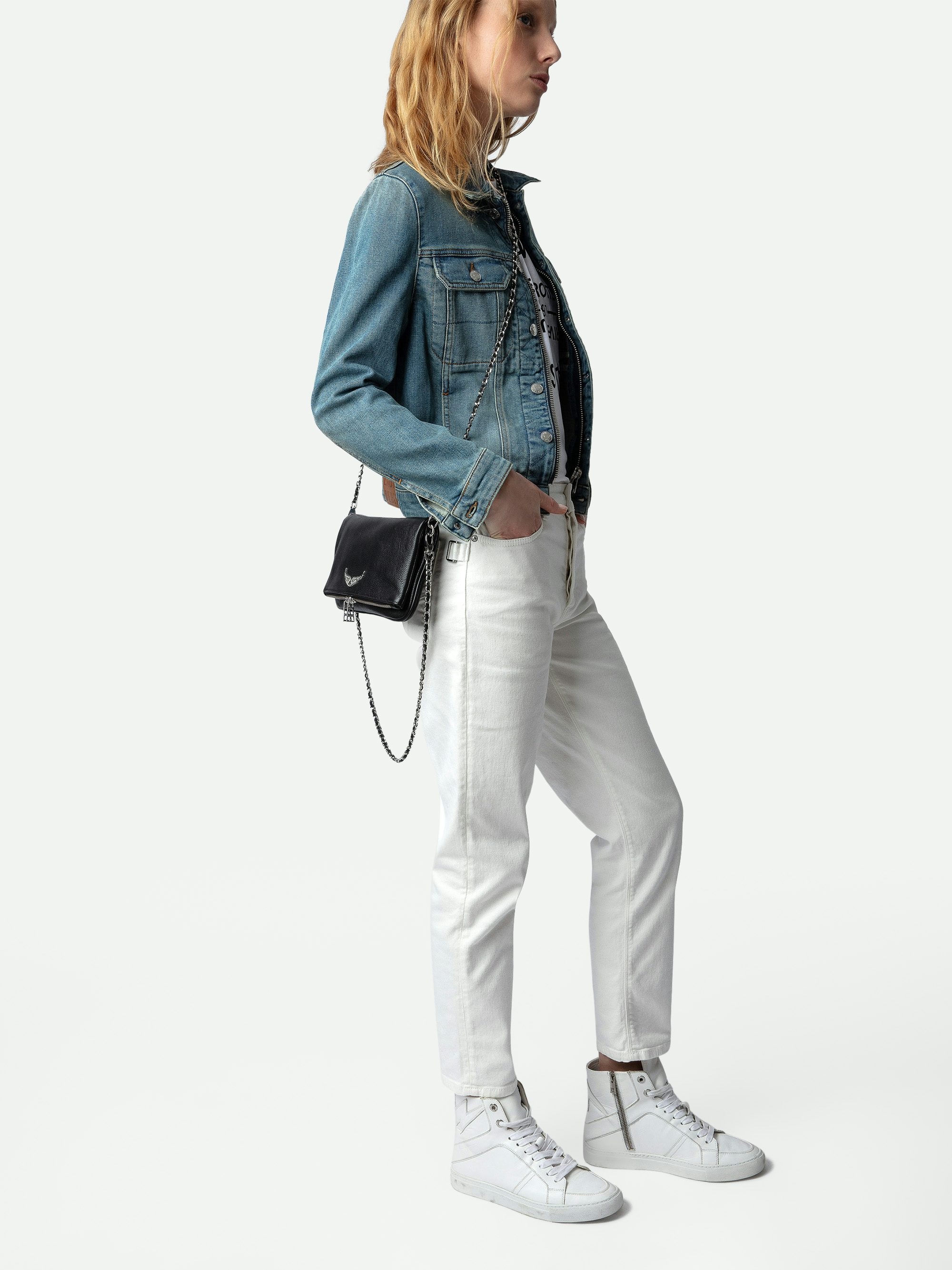 Rock Clutch - The iconic Rock women's leather clutch will take you seamlessly from day to evening.
It features a double chain and leather strap, so you can choose to wear it across the body or on the shoulder.